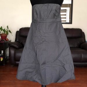 Strapless pinstripe dress